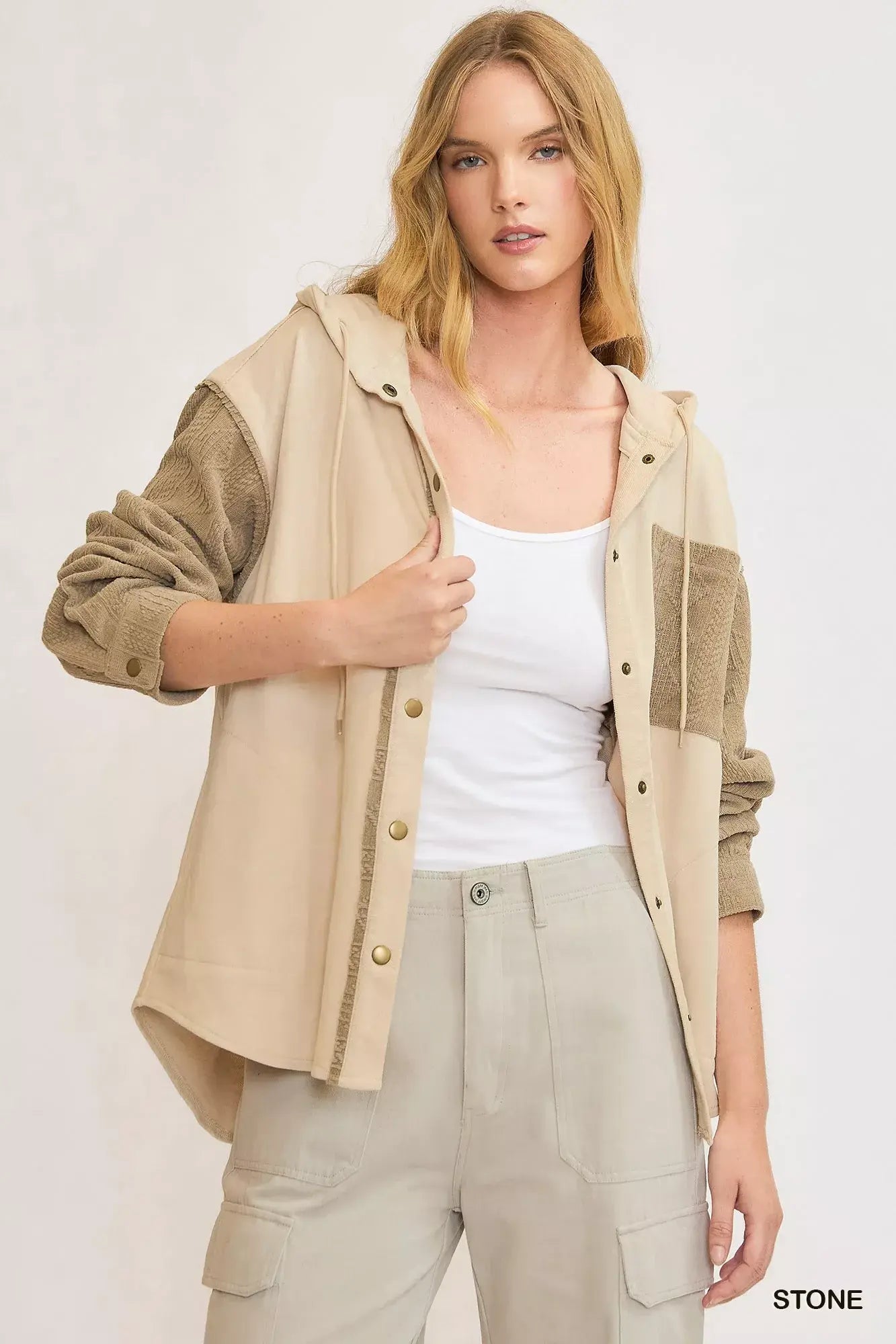 Umgee Washed French Terry Shacket - Trendsi - Flyclothing LLC