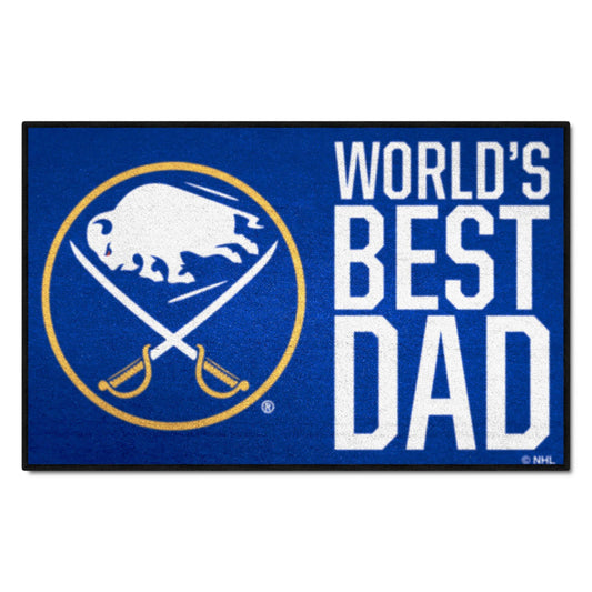 Buffalo Sabres Starter Mat Accent Rug - 19in. x 30in. World's Best Dad Starter Mat - Buffalo Sabres