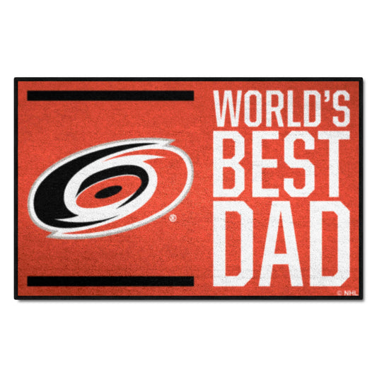 Carolina Hurricanes Starter Mat Accent Rug - 19in. x 30in. World's Best Dad Starter Mat - Carolina Hurricanes
