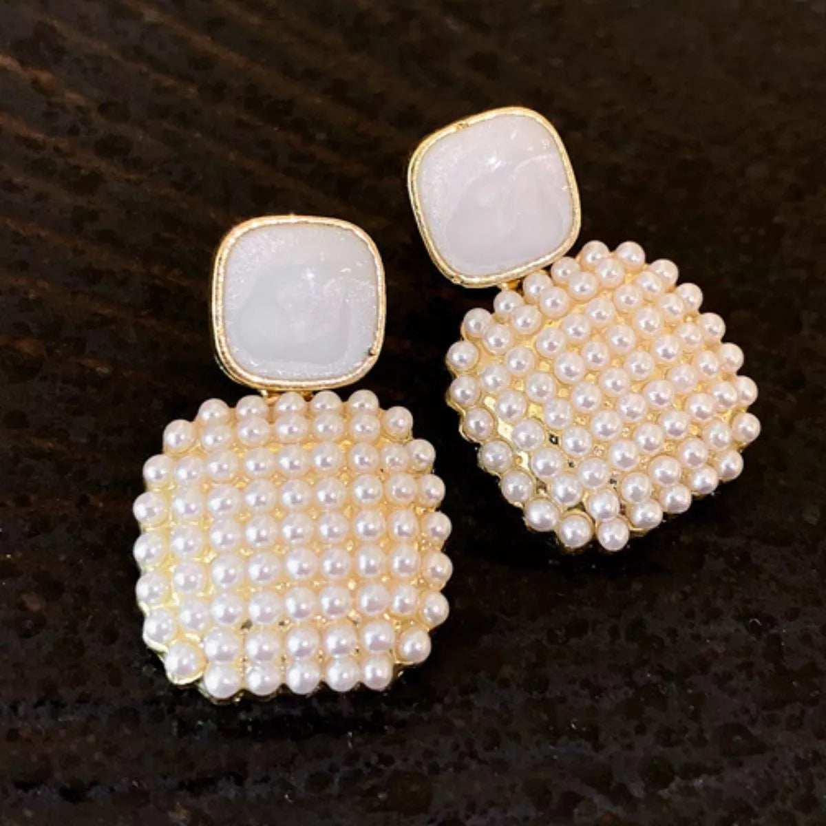 18K Gold-Plated Alloy Geometric Earrings - Trendsi - Flyclothing LLC