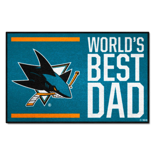 San Jose Sharks Starter Mat Accent Rug - 19in. x 30in. World's Best Dad Starter Mat - San Jose Sharks