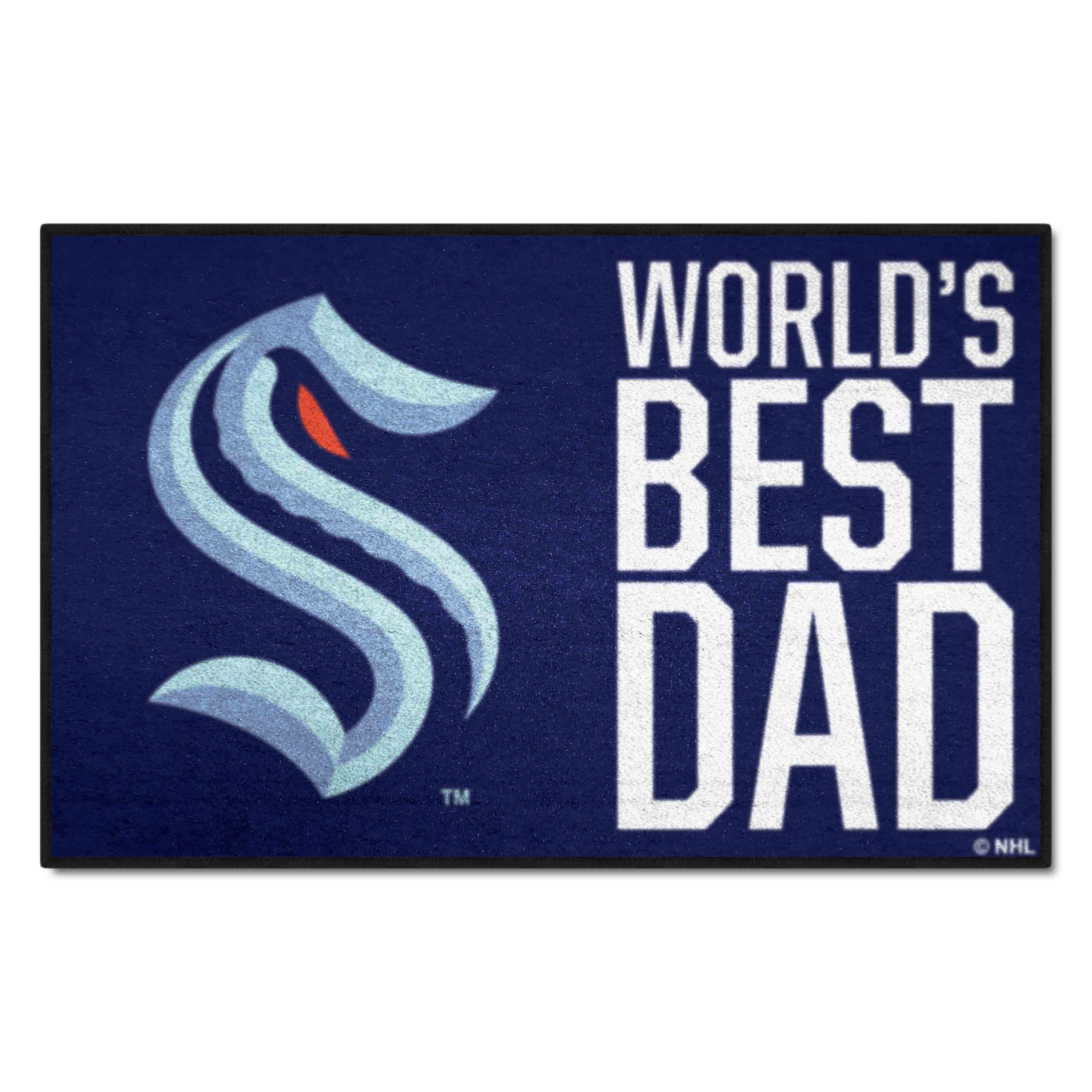 Seattle Kraken Starter Mat Accent Rug - 19in. x 30in. World's Best Dad Starter Mat - Seattle Kraken