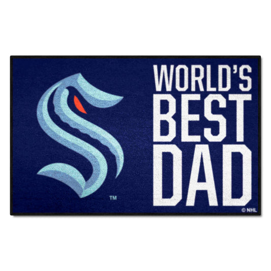 Seattle Kraken Starter Mat Accent Rug - 19in. x 30in. World's Best Dad Starter Mat - Seattle Kraken