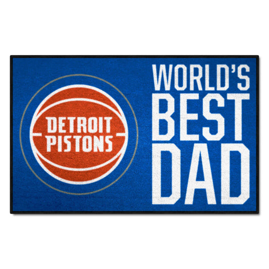 Detroit Pistons Starter Mat Accent Rug - 19in. x 30in. World's Best Dad Starter Mat - Detroit Pistons