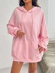 Devine Drawstring Long Sleeve Hoodie - Trendsi