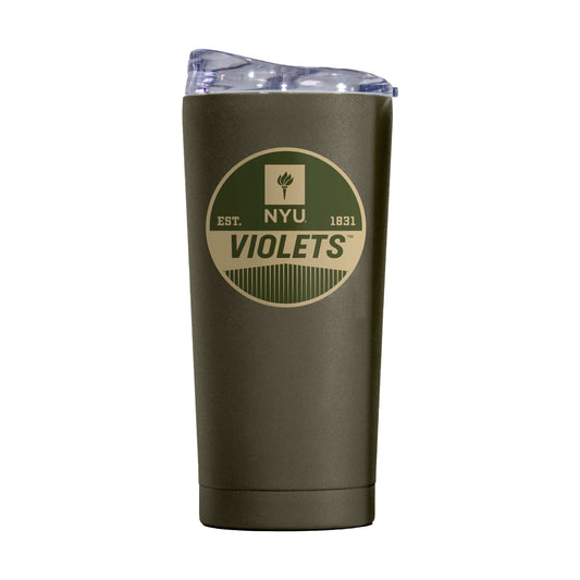 NYU 20oz Olive Badge Powder Coat Tumbler - Logo Brands - Flyclothing LLC