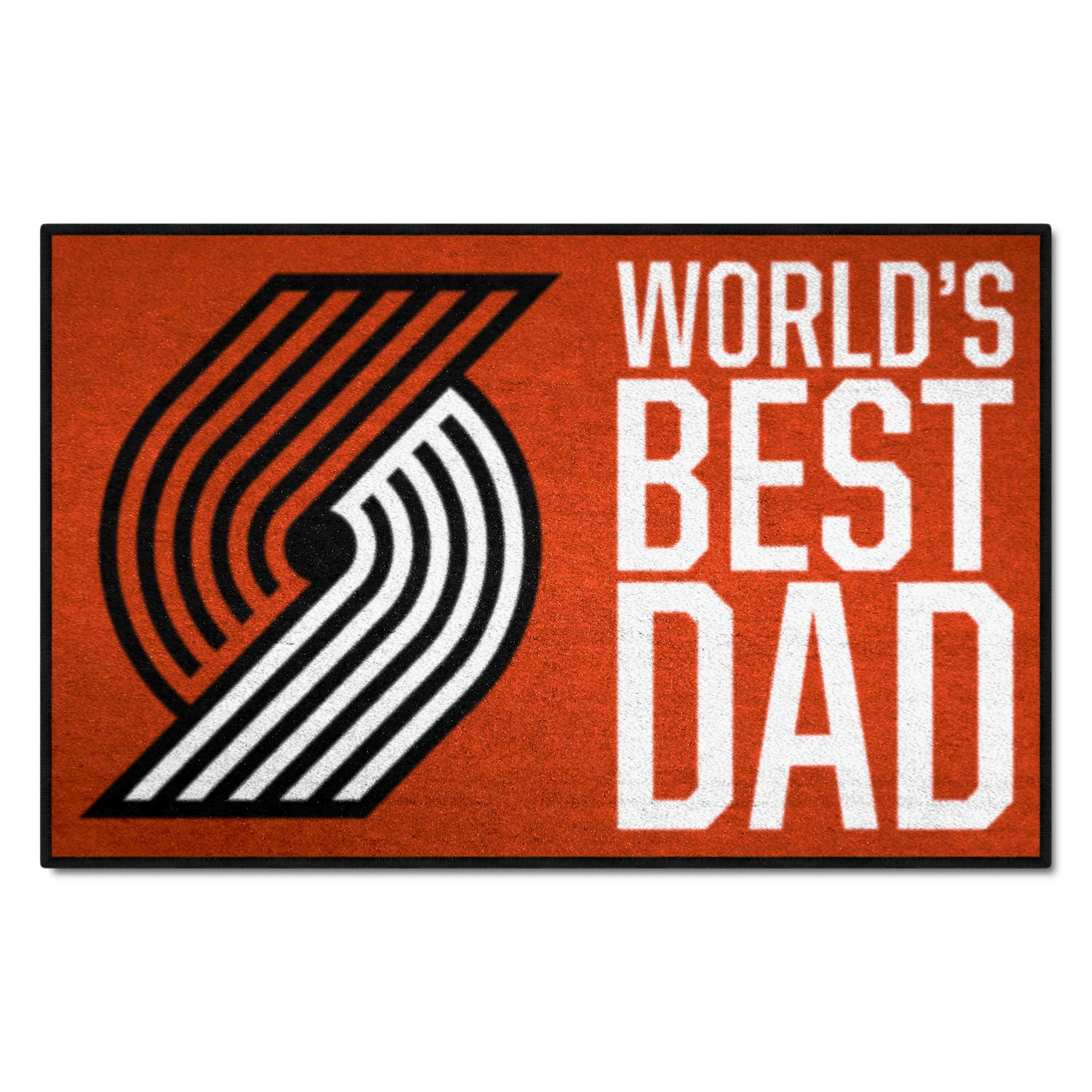 Portland Trail Blazers Starter Mat Accent Rug - 19in. x 30in. World's Best Dad Starter Mat - Portland Trail Blazers