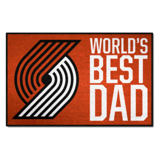 Portland Trail Blazers Starter Mat Accent Rug - 19in. x 30in. World's Best Dad Starter Mat - Portland Trail Blazers