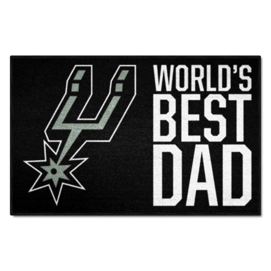 San Antonio Spurs Starter Mat Accent Rug - 19in. x 30in. World's Best Dad Starter Mat - San Antonio Spurs