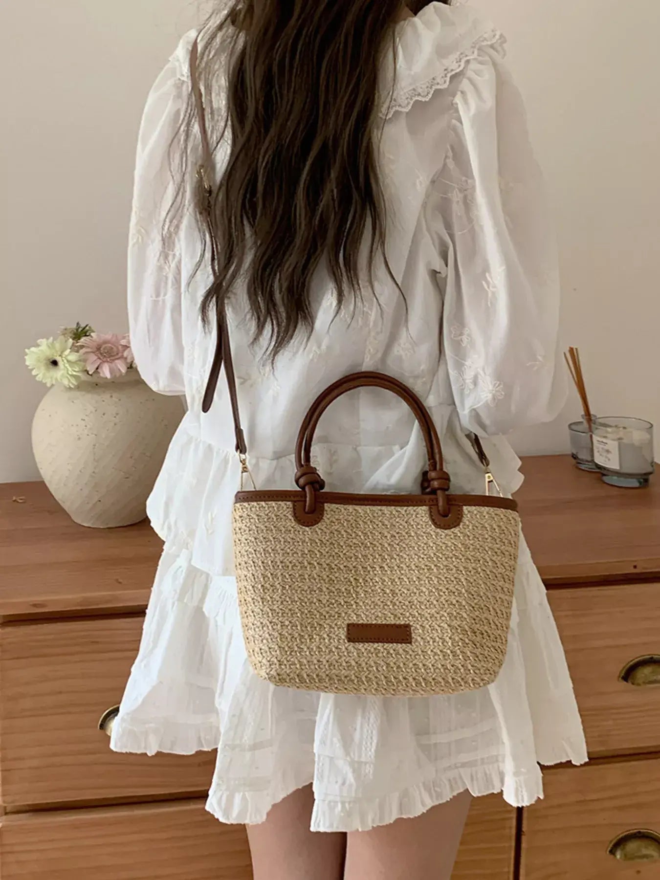 Straw Woven Crossbody Bag - Trendsi - Flyclothing LLC