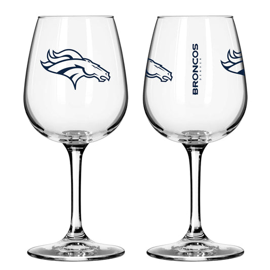 Denver Broncos 12oz Gameday Stemmed Wine Glass - Logo Brands - Flyclothing LLC