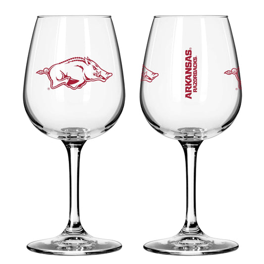 Arkansas 12oz Gameday Stemmed Wine Glass - Logo Brands - Flyclothing LLC