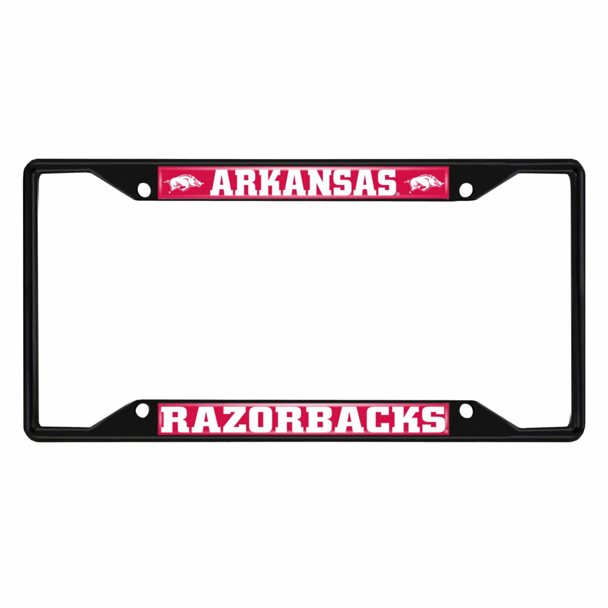 Arkansas Razorbacks Metal License Plate Frame Black Finish - Arkansas