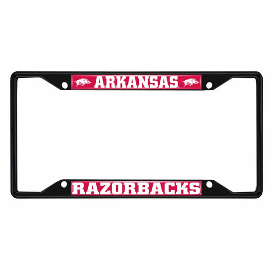 Arkansas Razorbacks Metal License Plate Frame Black Finish - Arkansas