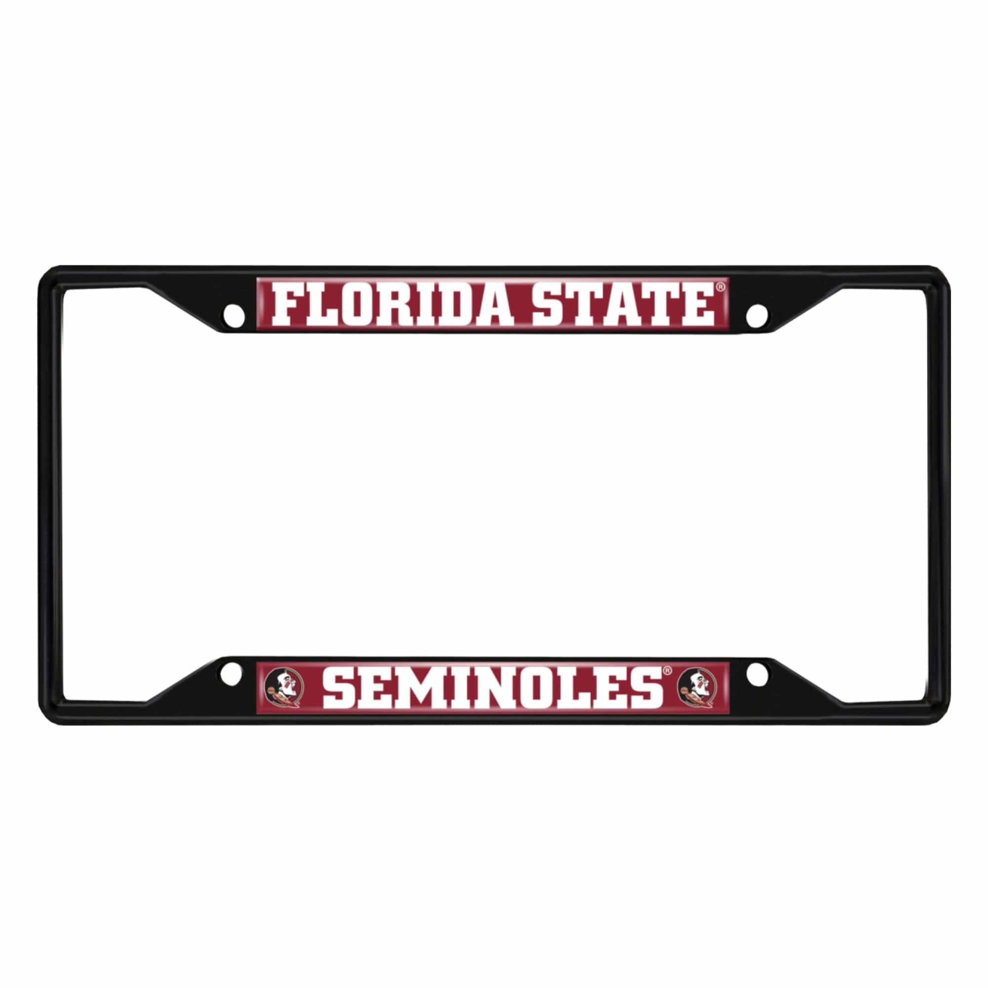 Florida State Seminoles Metal License Plate Frame Black Finish - Florida State