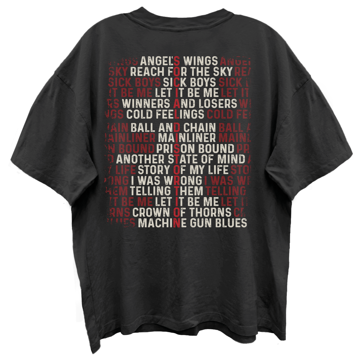 SOCIAL DISTORTION SKELLY SONG TITLE FRT/BACK VINTAGE BLACK T-SHIRT/GIANT VINTAGE