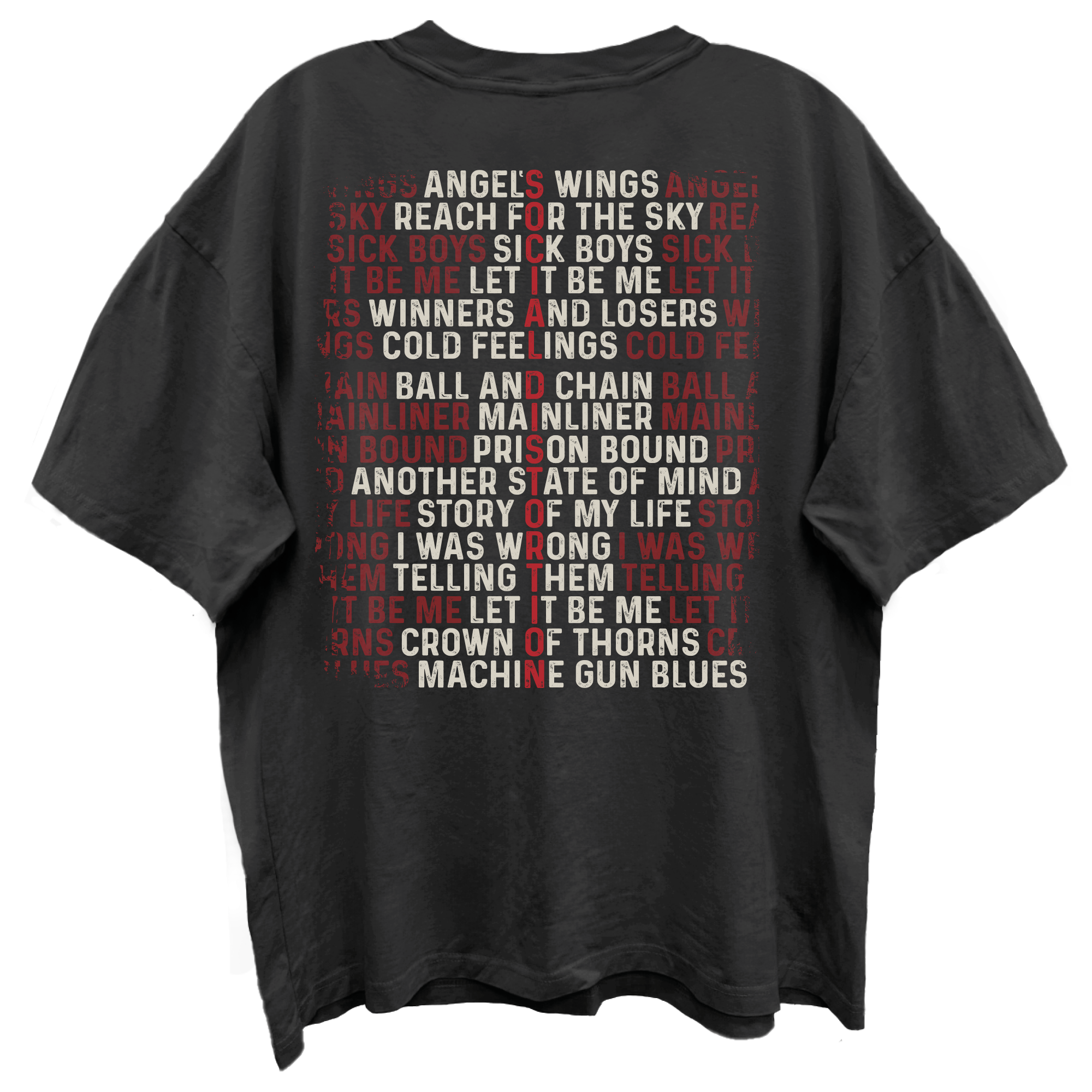 SOCIAL DISTORTION SKELLY SONG TITLE FRT/BACK VINTAGE BLACK T-SHIRT/GIANT VINTAGE