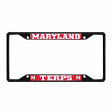 Maryland Terrapins Metal License Plate Frame Black Finish - Maryland