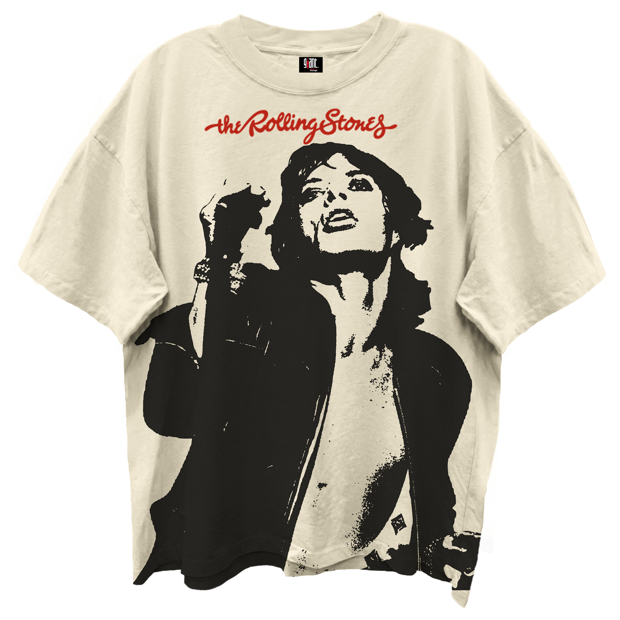 ROLLING STONES MICK JAGGER  OFF WHITE T-SHIRT/GIANT VINTAGE