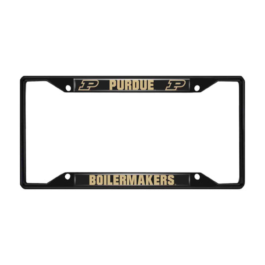 Purdue Boilermakers Metal License Plate Frame Black Finish - Purdue