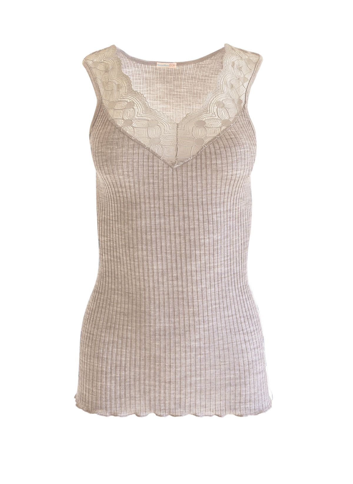 EGI Exclusive Collections Women's Merino Wool Blend Lace-Trimmed Tank Top. Proudly Made in Italy (312) - tittimitti - Flyclothing LLC