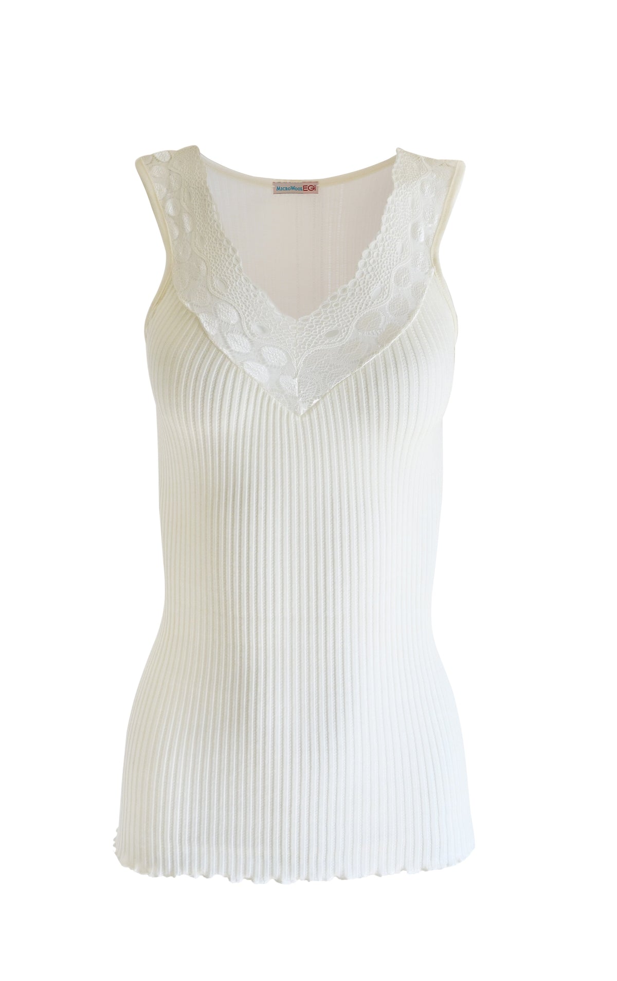 EGI Exclusive Collections Women's Merino Wool Blend Lace-Trimmed Tank Top. Proudly Made in Italy (312) - tittimitti - Flyclothing LLC