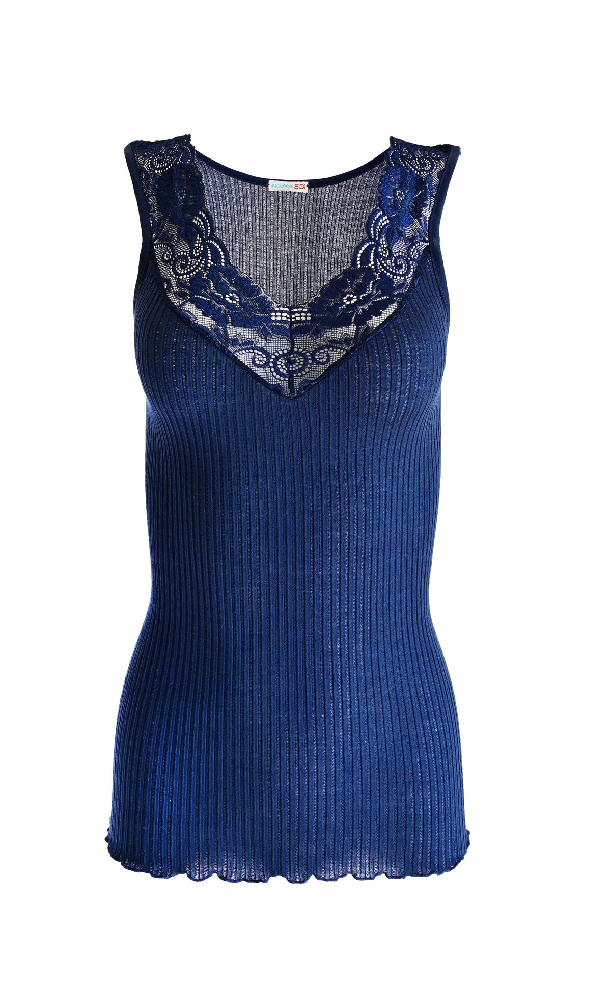 EGI Exclusive Collections Women's Merino Wool Blend Lace-Trimmed Tank Top. Proudly Made in Italy (312) - tittimitti - Flyclothing LLC
