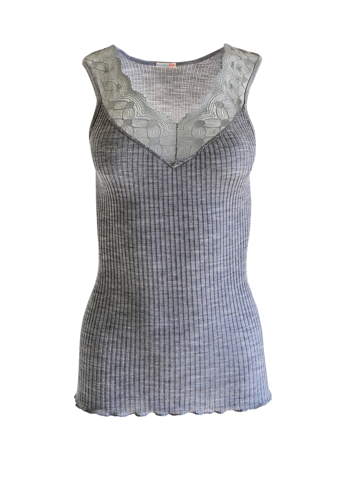 EGI Exclusive Collections Women's Merino Wool Blend Lace-Trimmed Tank Top. Proudly Made in Italy (312) - tittimitti - Flyclothing LLC