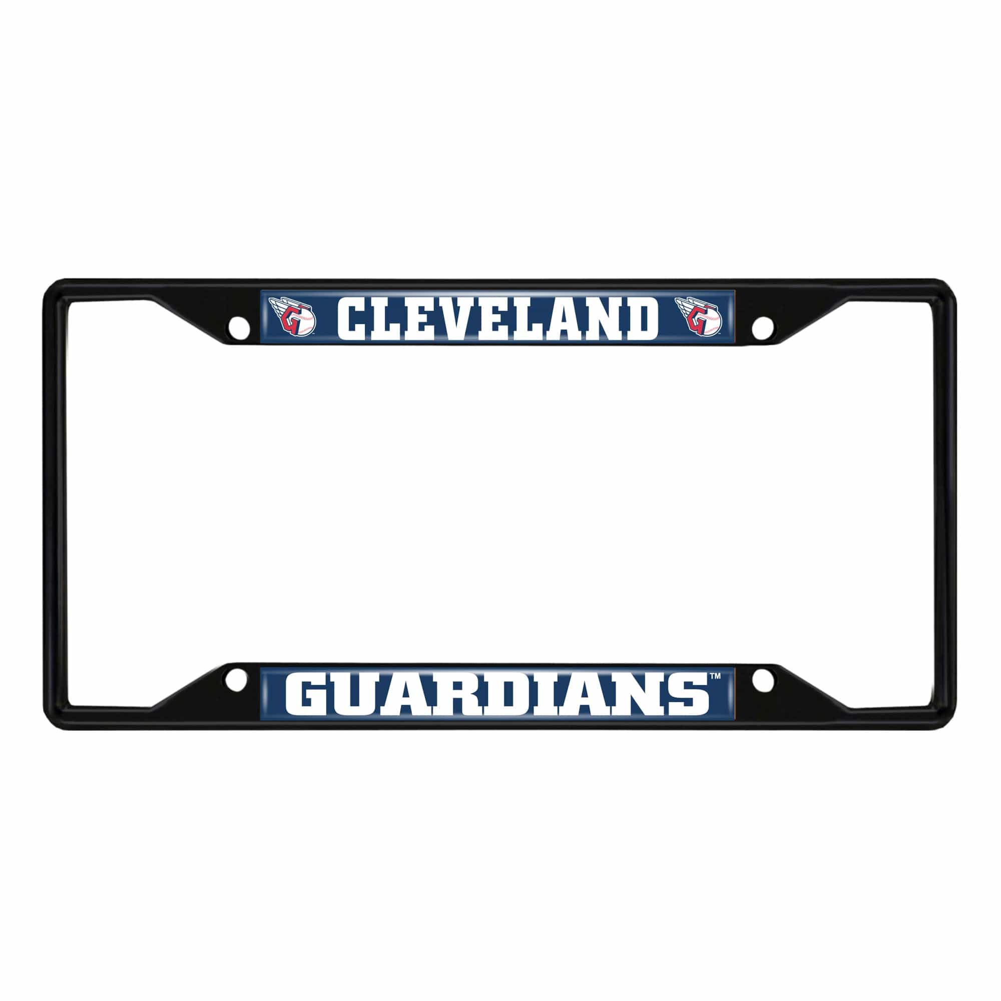 Cleveland Guardians Metal License Plate Frame Black Finish - Cleveland Guardians