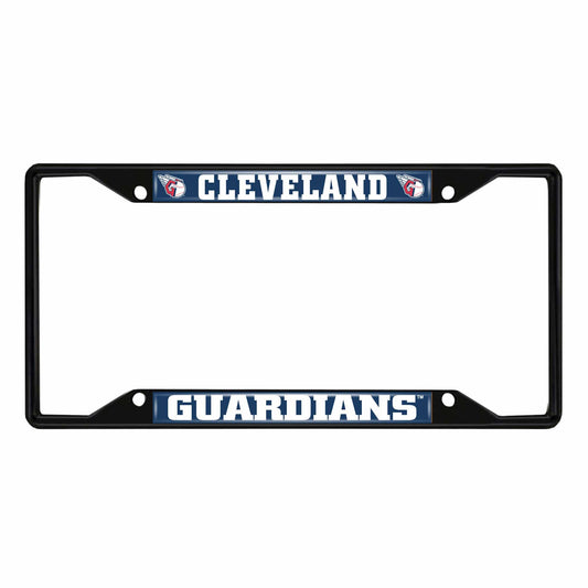 Cleveland Guardians Metal License Plate Frame Black Finish - Cleveland Guardians