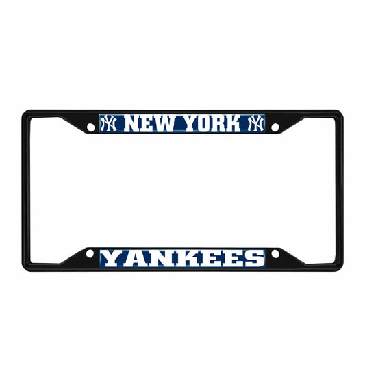 New York Yankees Metal License Plate Frame Black Finish - New York Yankees