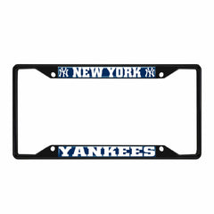 New York Yankees Metal License Plate Frame Black Finish - New York Yankees