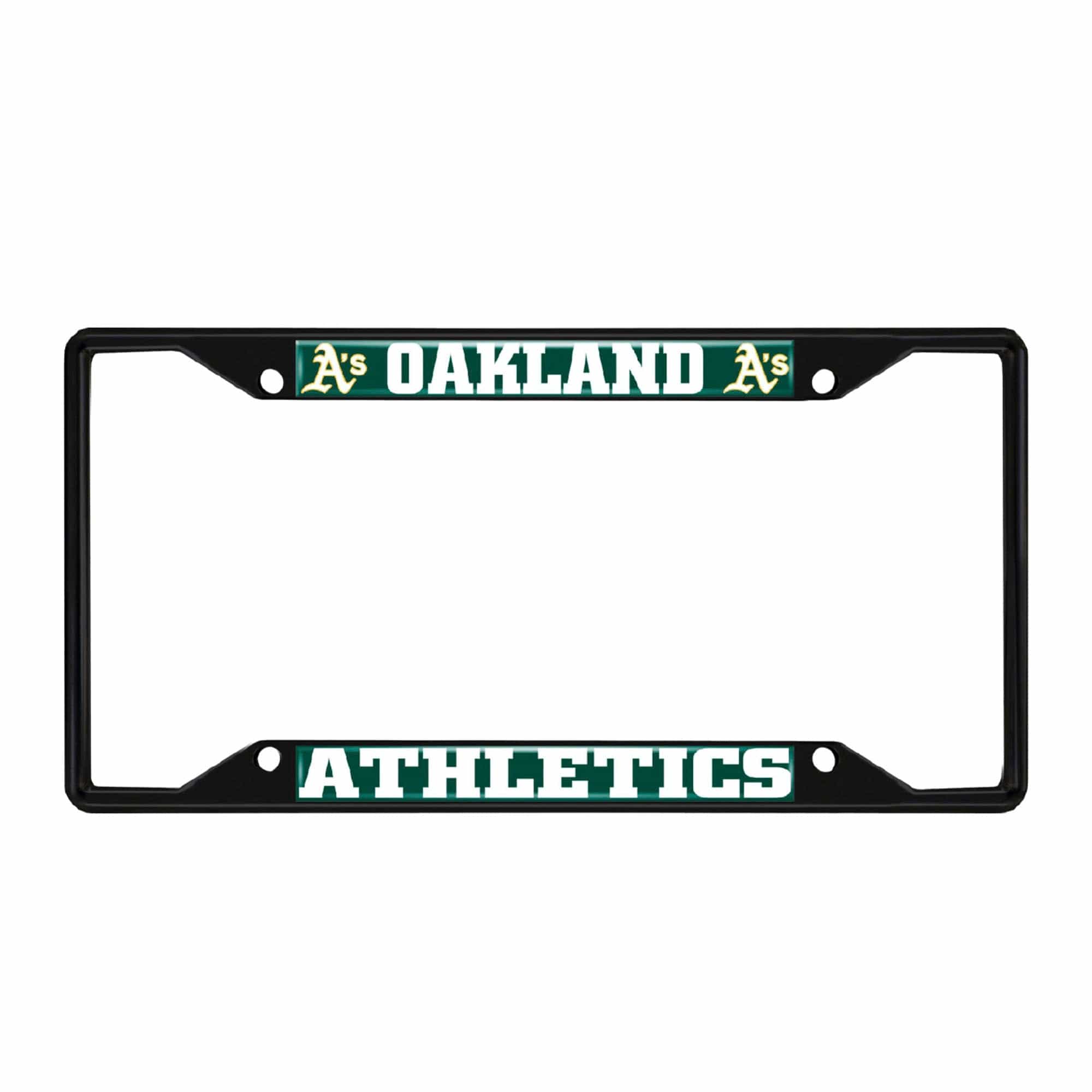 Oakland Athletics Metal License Plate Frame Black Finish - Oakland Athletics