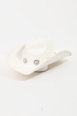 Fame Rhinestone Pave Heart Cowboy Hat - Trendsi