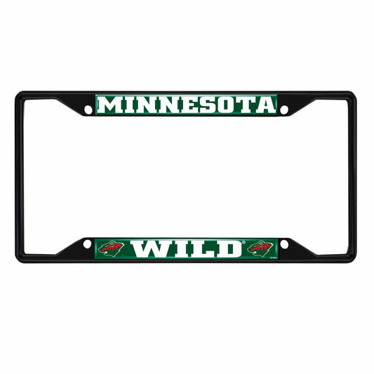 Minnesota Wild Metal License Plate Frame Black Finish