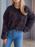 Dropped Shoulder Long Sleeve Sweater - Trendsi - Flyclothing LLC