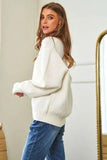Davi & Dani Flower Embroidered Button Up Long Sleeve Cardigan - Trendsi