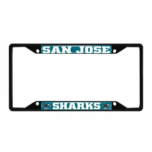 San Jose Sharks Metal License Plate Frame Black Finish