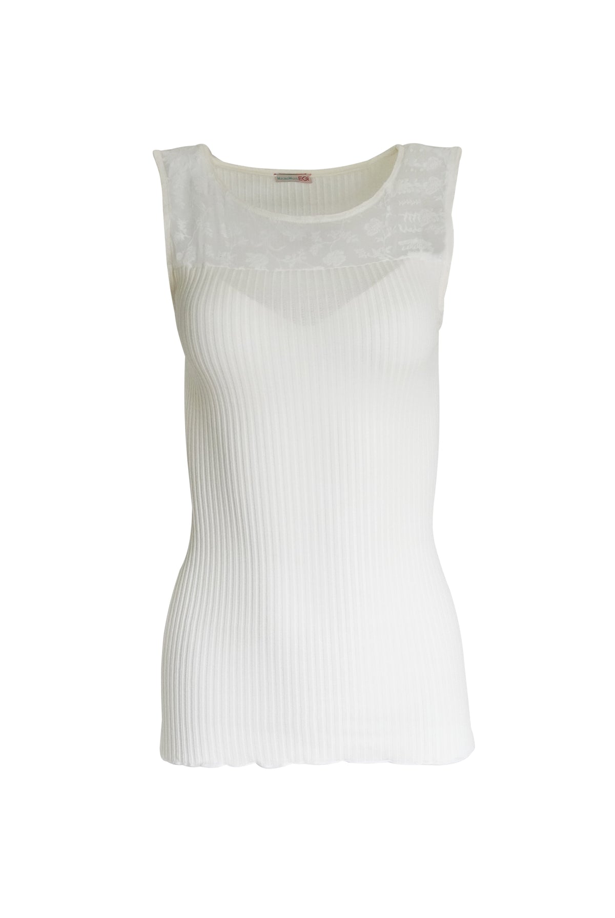 EGI Exclusive Merino Wool Blend Top with Tulle Trim. Proudly Made in Italy. - tittimitti - Flyclothing LLC