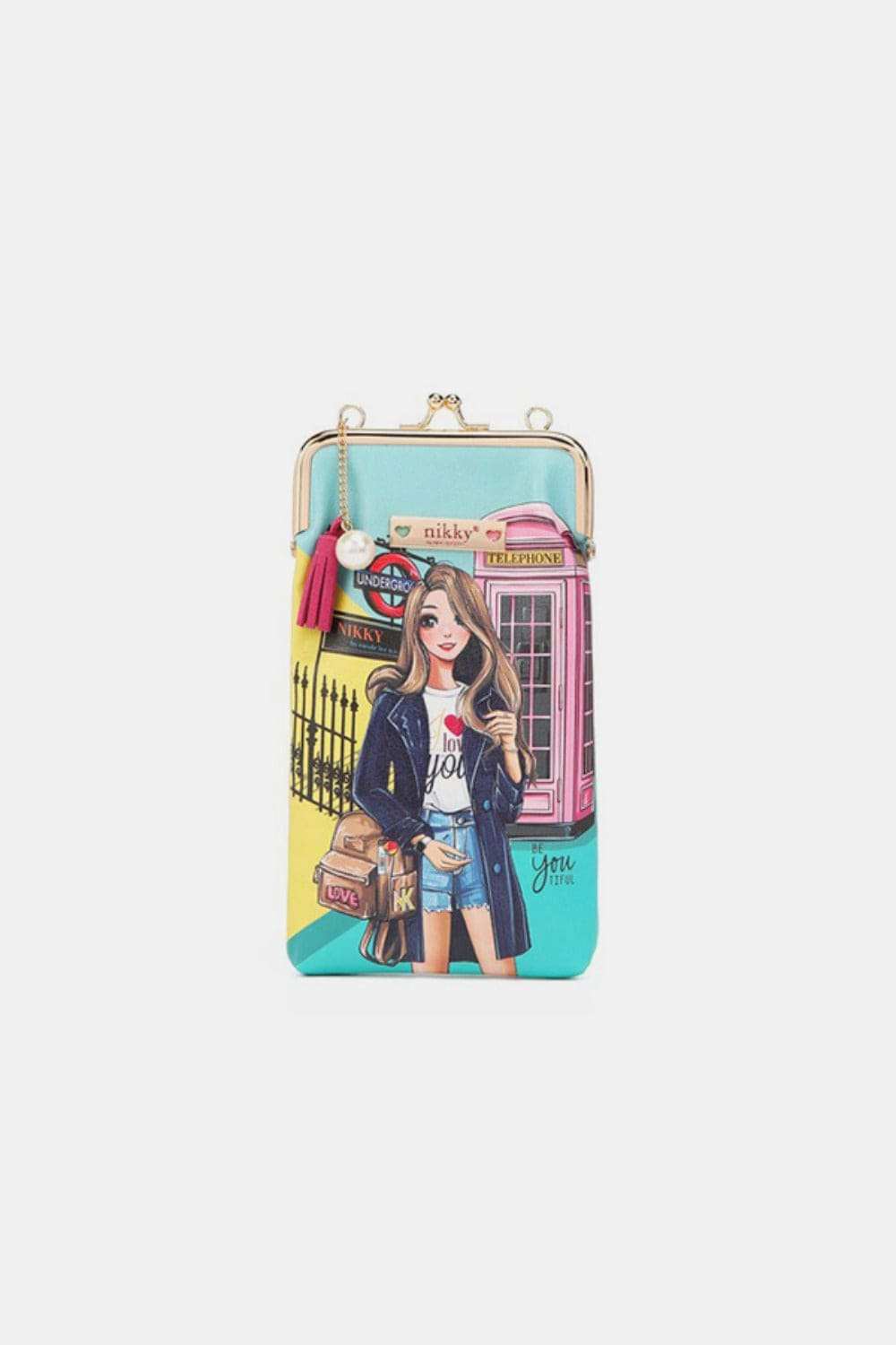 Nicole Lee USA Printed Kisslock Phone and Sunglass Purse - Trendsi - Flyclothing LLC