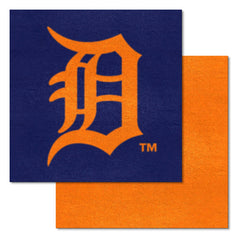 Detroit Tigers "Detriot" Wordmark Team Carpet Tiles - 45 Sq Ft. - Detroit Tigers