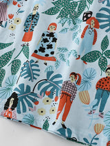 Children's Botanical Print Crew Neck Short Sleeve T-Shirt - Trendsi - Flyclothing LLC