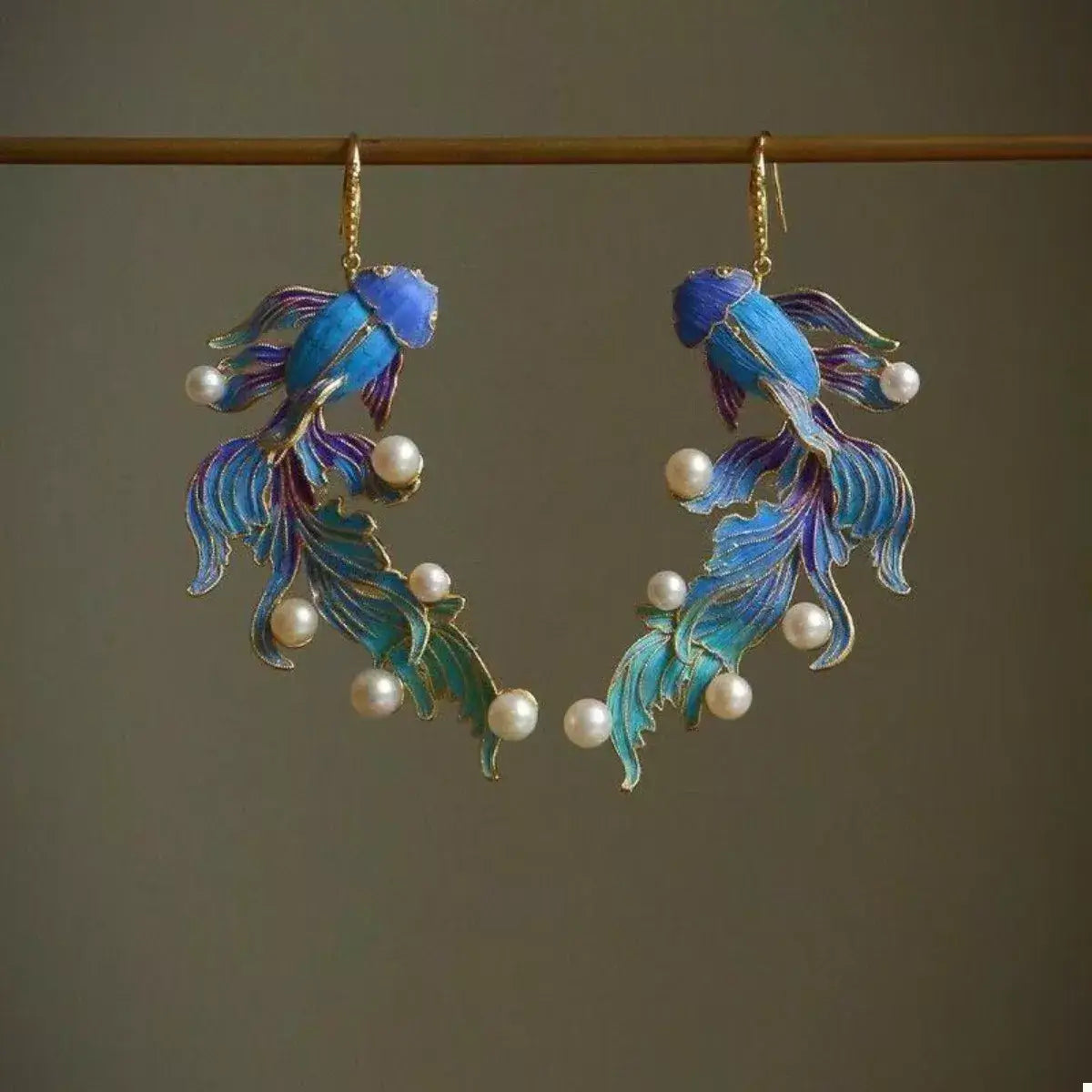 Goldfish Pearl Dangle Earrings - Trendsi - Flyclothing LLC