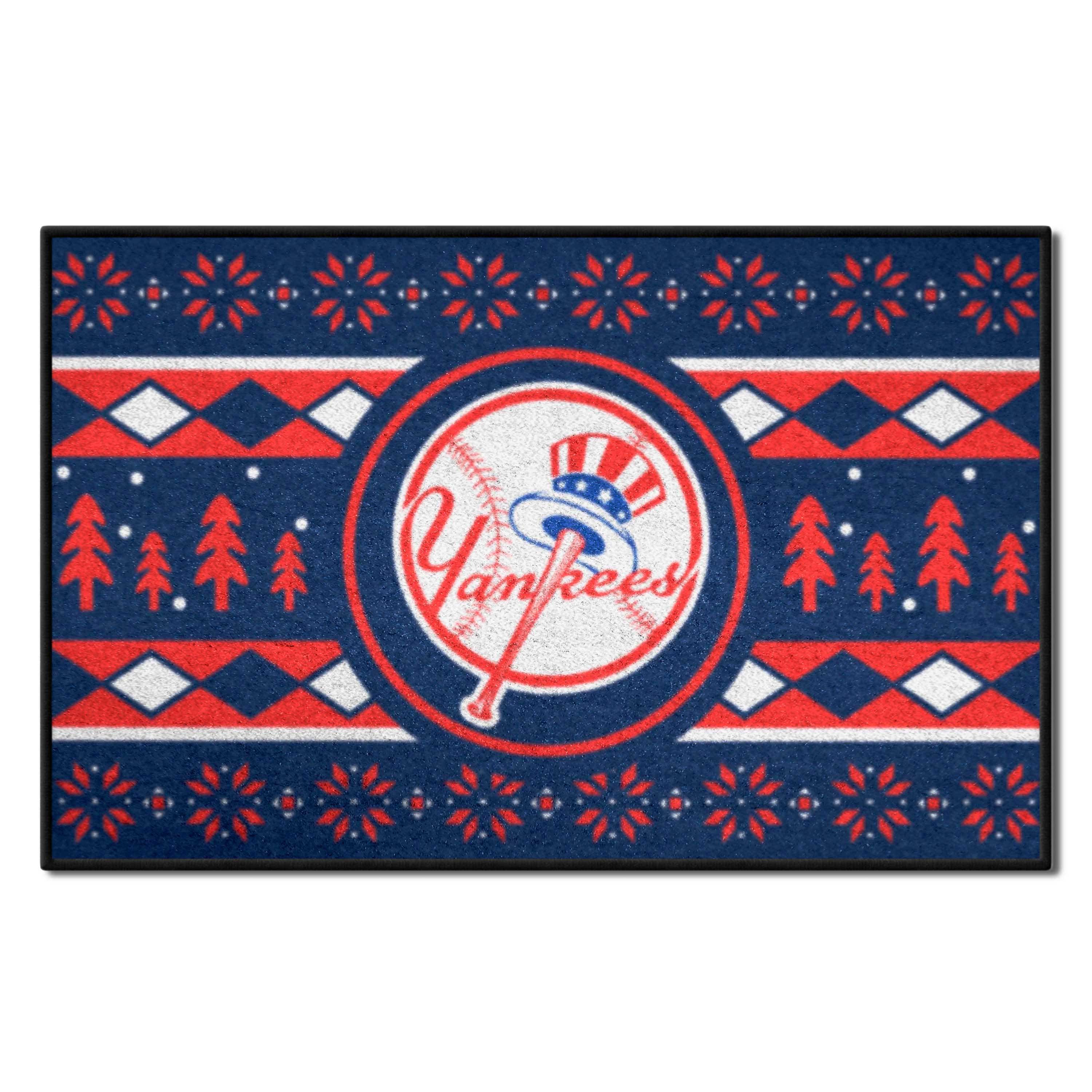 New York Yankees Holiday Sweater Starter Mat Accent Rug - 19in. x 30in. - New York Yankees