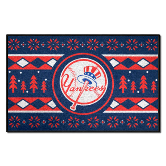 New York Yankees Holiday Sweater Starter Mat Accent Rug - 19in. x 30in. - New York Yankees
