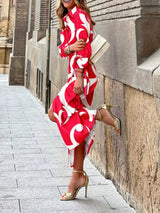 Printed Collared Neck Shirt Dress - Trendsi - Flyclothing LLC