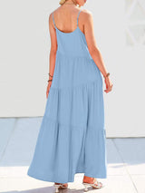 Full Size Ruched Tiered Spaghetti Strap Dress - Trendsi - Flyclothing LLC