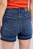 Judy Blue Full Size High Waist Tummy Control Destroy Release Hem Denim Shorts Plus Size - Trendsi - Flyclothing LLC