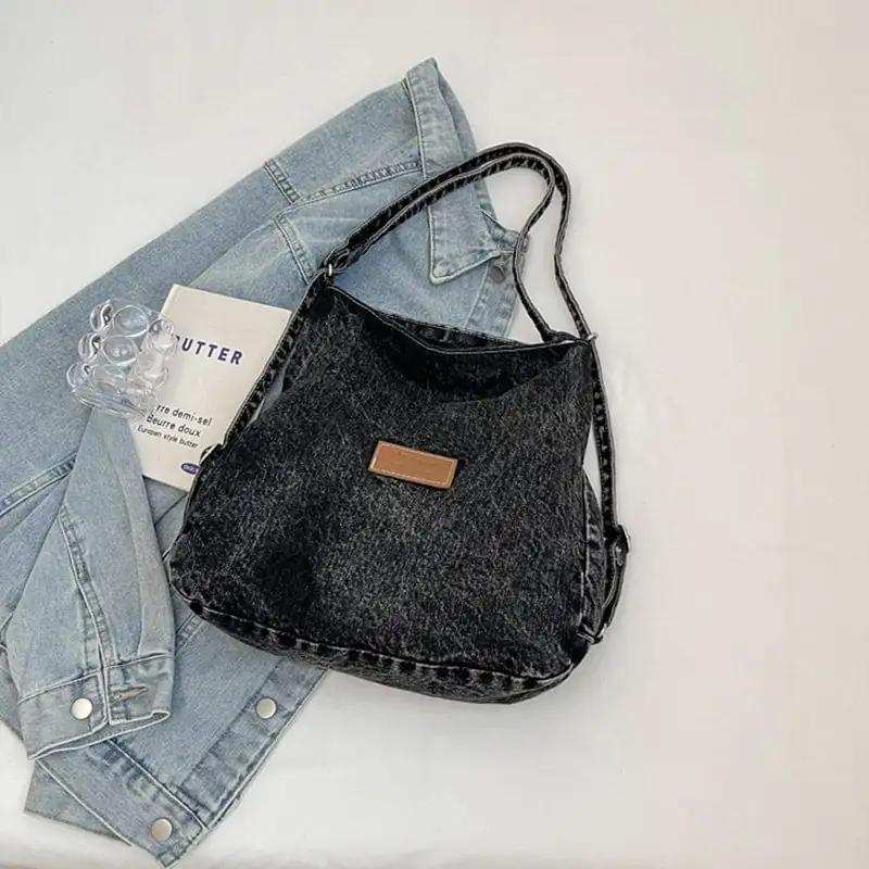 Adjustable Strap Denim Shoulder Bag - Trendsi - Flyclothing LLC
