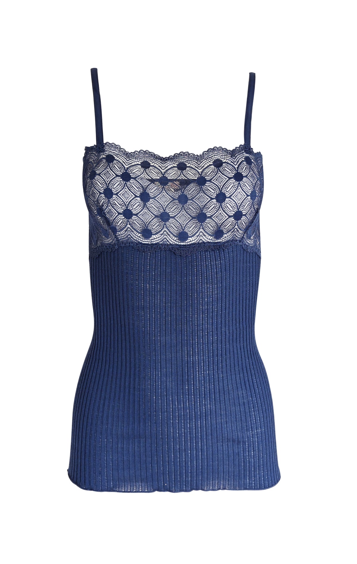 EGI Exclusive Women's Merino Wool Blend Spaghetti Straps Lace-Trimmed Camisole. Proudly Made in Italy (315) - tittimitti - Flyclothing LLC